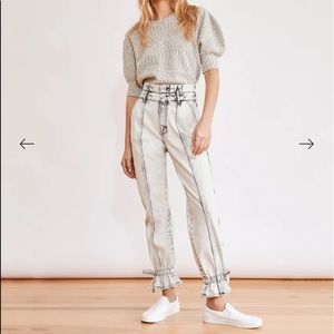 SOMETHING NAVY Paper bag jeans